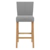 Cornell Oak Bar Stool Light Grey Fabric