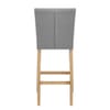 Cornell Oak Bar Stool Light Grey Fabric
