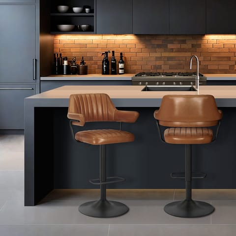 Scout Real Leather Stool Brown