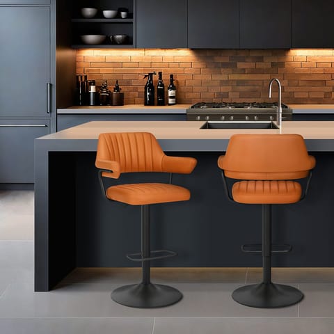 Scout Real Leather Stool Orange