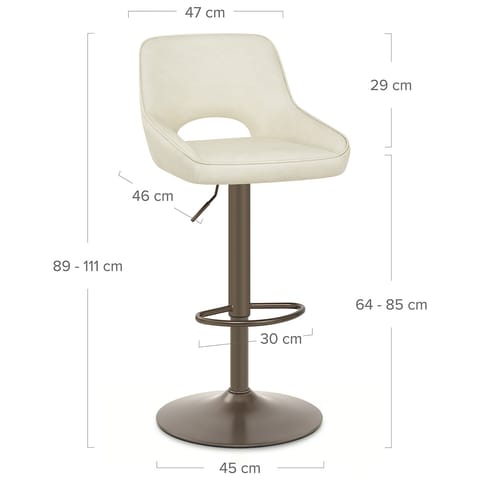 Paris Bar Stool Antique Cream