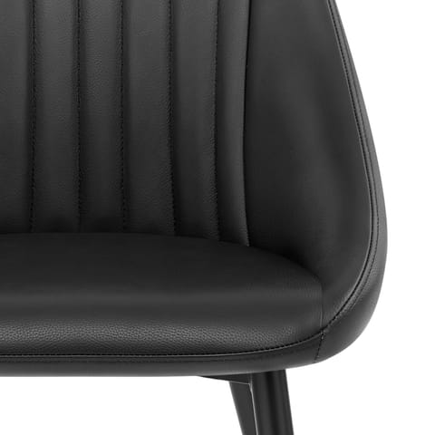 Strata Dining Chair Black Real Leather
