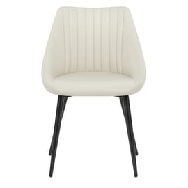 Strata Dining Chair Cream Real Leather