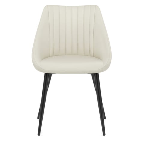Strata Dining Chair Cream Real Leather