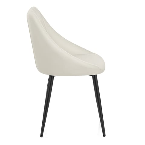 Strata Dining Chair Cream Real Leather