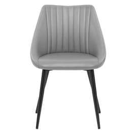 Strata Dining Chair Grey Real Leather