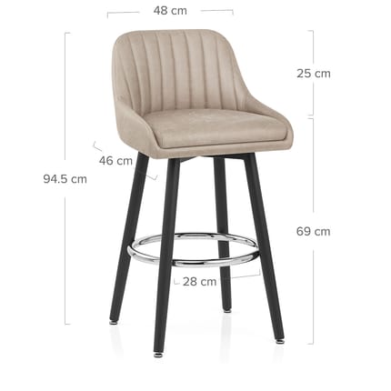 Hamilton Bar Stool Antique Taupe Dimensions