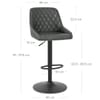 Melbourne Real Leather Stool Antique Slate