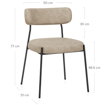 Diana Chair Beige Dimensions