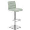 Lush Real Leather Chrome Stool Green