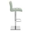 Lush Real Leather Chrome Stool Green