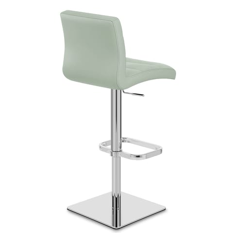 Lush Real Leather Chrome Stool Green