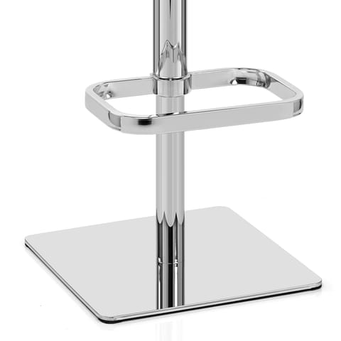 Lush Real Leather Chrome Stool Green