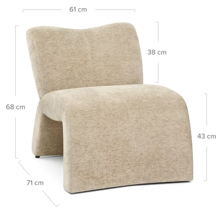 Chill Chair Beige Fabric Dimensions