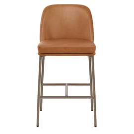 Cruz Real Leather Stool Antique Brown