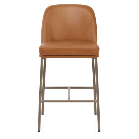 Cruz Real Leather Stool Antique Brown