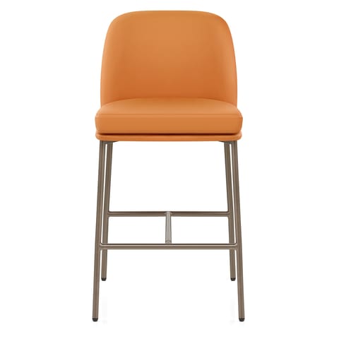 Cruz Real Leather Stool Orange