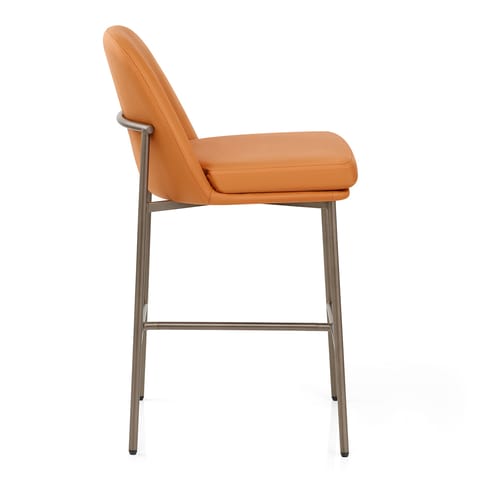 Cruz Real Leather Stool Orange