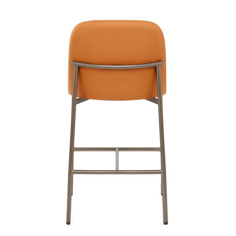 Cruz Real Leather Stool Orange