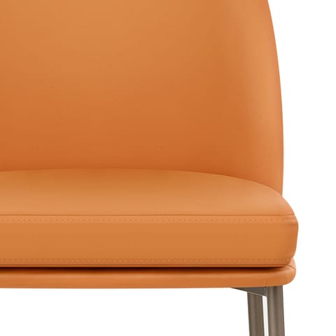 Cruz Real Leather Stool Orange
