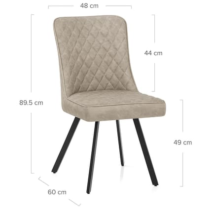 Pascal Dining Chair Beige Dimensions