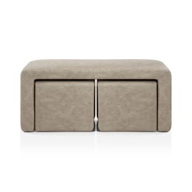 Buddy Ottoman Bench Set Beige
