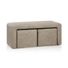 Buddy Ottoman Bench Set Beige