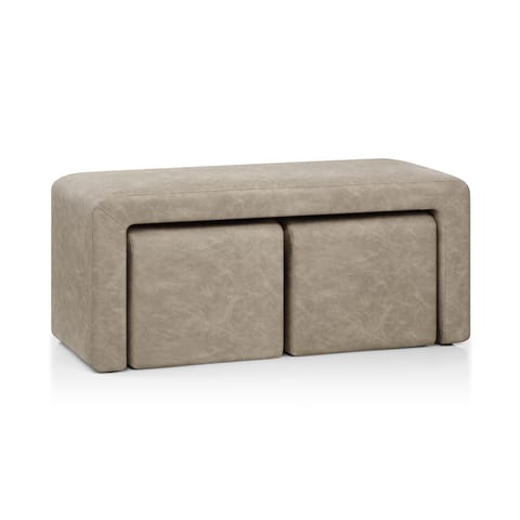 Buddy Ottoman Bench Set Beige