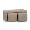 Buddy Ottoman Bench Set Beige