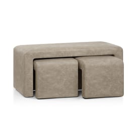 Buddy Ottoman Bench Set Beige