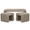 Buddy Ottoman Bench Set Beige
