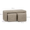 Buddy Ottoman Bench Set Beige