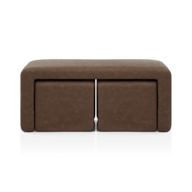Buddy Ottoman Bench Set Brown
