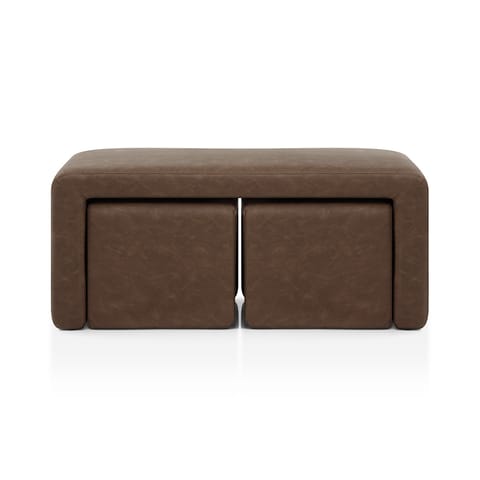 Buddy Ottoman Bench Set Brown