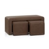 Buddy Ottoman Bench Set Brown