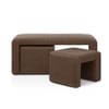 Buddy Ottoman Bench Set Brown