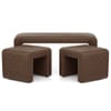 Buddy Ottoman Bench Set Brown