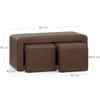 Buddy Ottoman Bench Set Brown