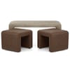 Buddy Brown Ottoman & Beige Bench Set