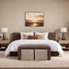 Buddy Beige Ottoman & Brown Bench Set