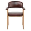Elba Oak Real Leather Chair Antique Brown
