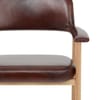 Elba Oak Real Leather Chair Antique Brown