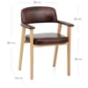 Elba Oak Real Leather Chair Antique Brown