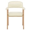 Elba Oak Real Leather Chair Cream