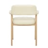 Elba Oak Real Leather Chair Cream