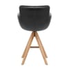 Rome Real Leather Wooden Stool Black