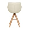 Rome Real Leather Wooden Stool Cream