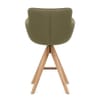 Rome Real Leather Wooden Stool Green