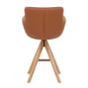 Rome Real Leather Wooden Stool Tan