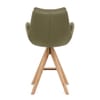 Madrid Real Leather Wooden Stool Green